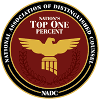 National Association of Distinguished Counsel Nation's Top One Percent NADC